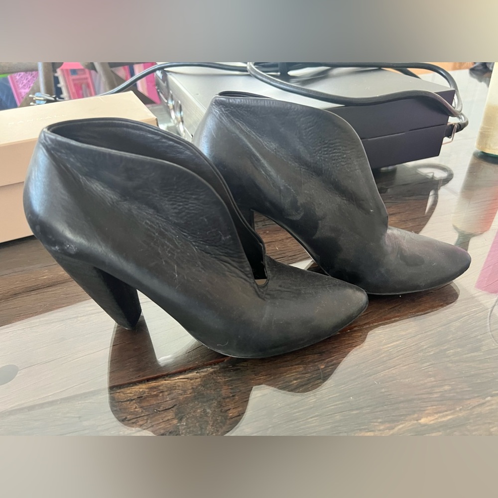 Pre-Owned Marsèll Black Leather Cutout Boot Size 38 1/2